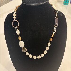 Silpada 925 Sterling Silver Pearl, Copper, & Shell Necklace N1996 in Gift Box